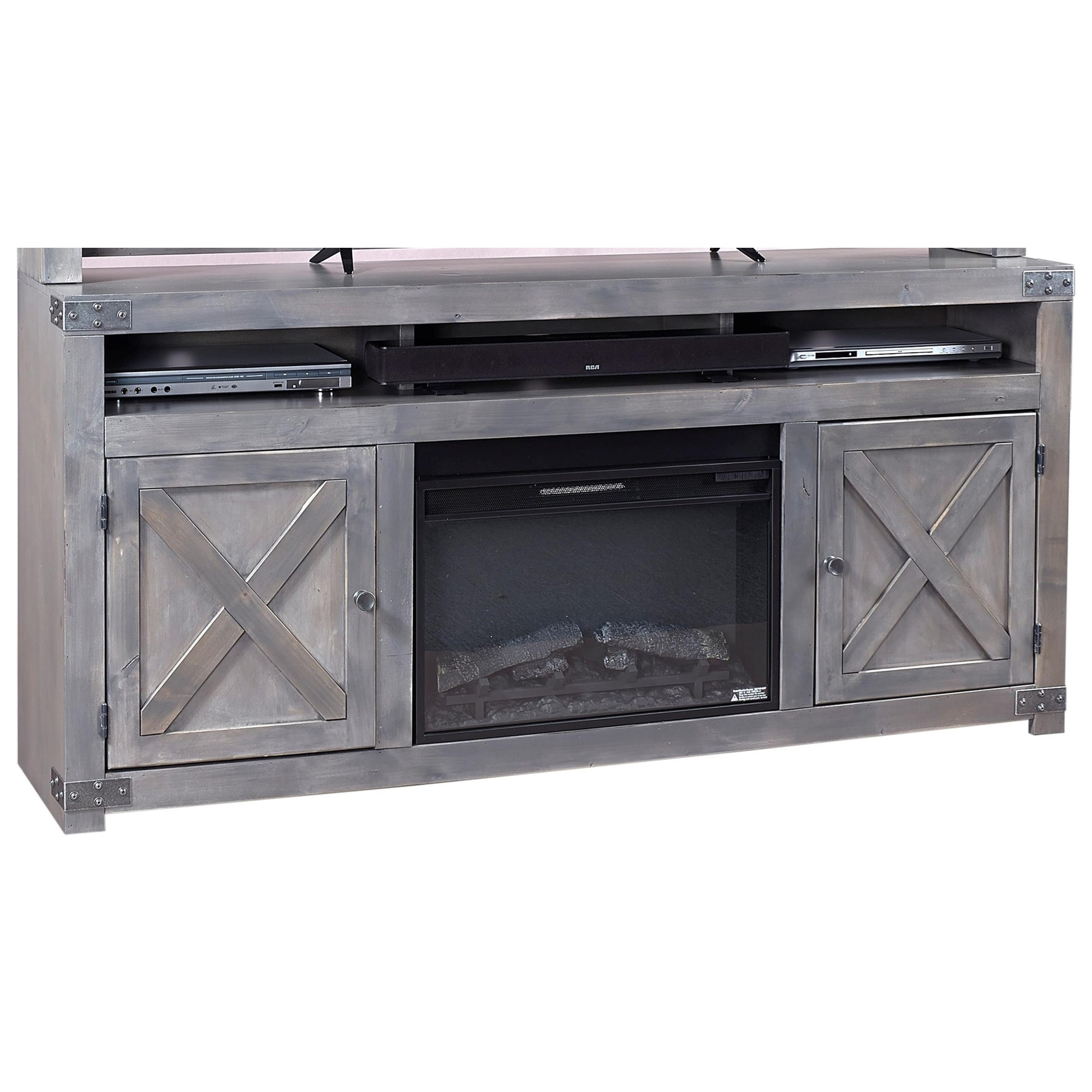 Aspenhome Urban Farmhouse 72" Fireplace Console with 2 ...